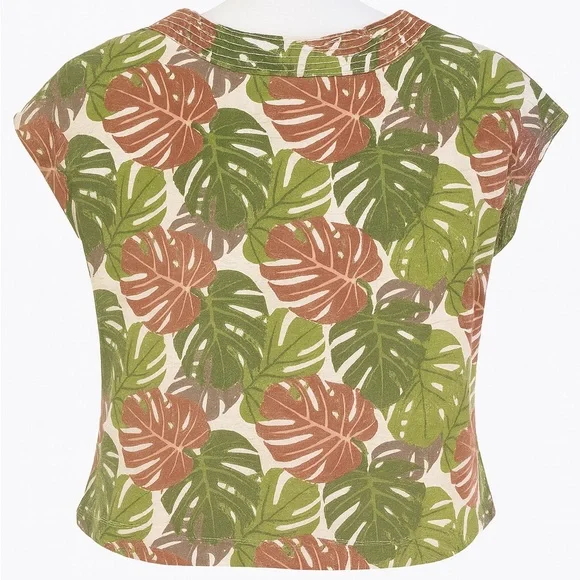 Tahari 100% Linen Tropical Monstera Button-Front Top – Women’s Medium - Picture 2 of 7
